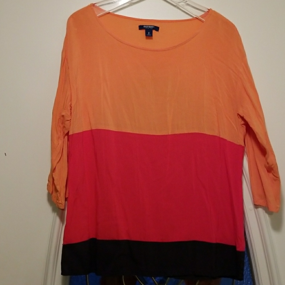 3/4 sleeve color block top